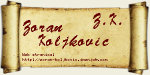 Zoran Koljković vizit kartica